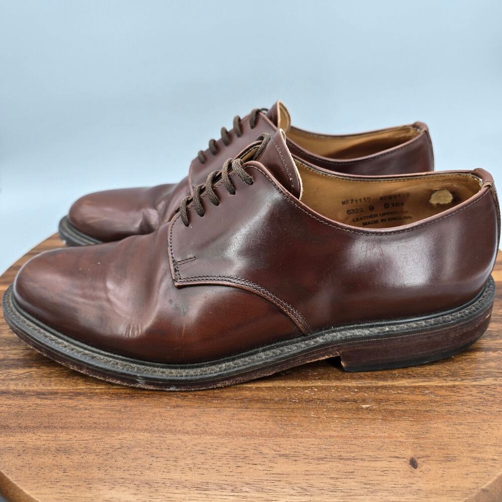 Polo Ralph Lauren Shoes Mens 9 D Brown Leather Benchmade England Dress Oxfords - Picture 3 of 9